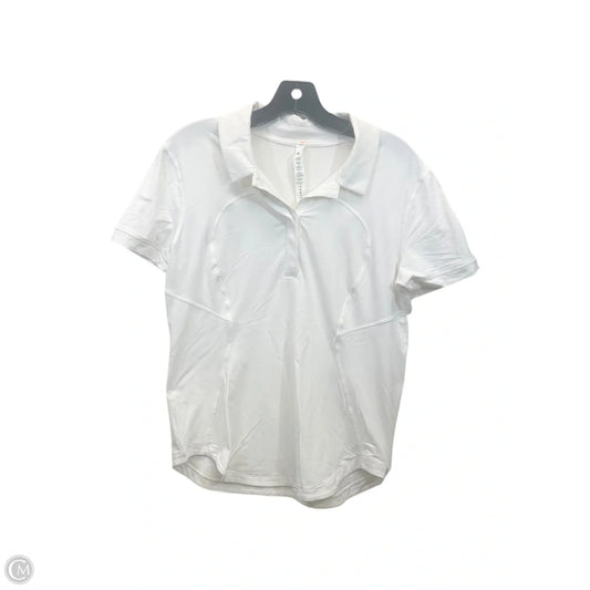 Athletic Top Short Sleeve By Lululemon In Ivory, Size: 8