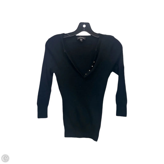 Top Long Sleeve By Bebe In Black & Silver, Size: M