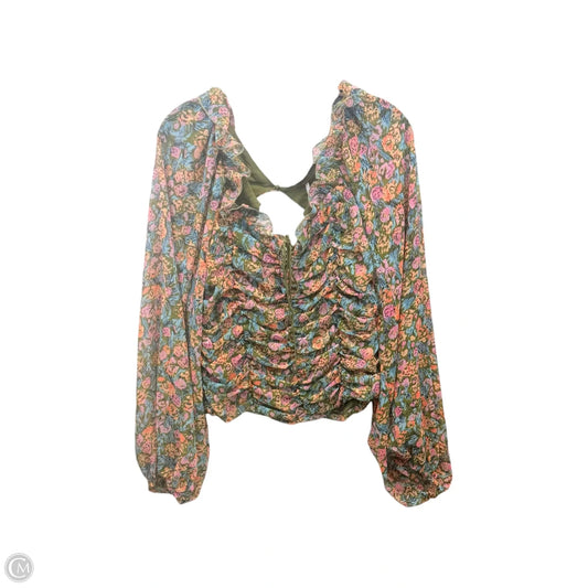 Top Long Sleeve By Free People In Floral Print, Size: Xl