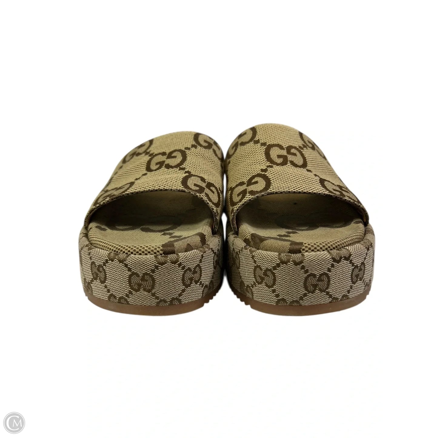 Shoes Luxury Designer By Gucci In Brown, Size: 12