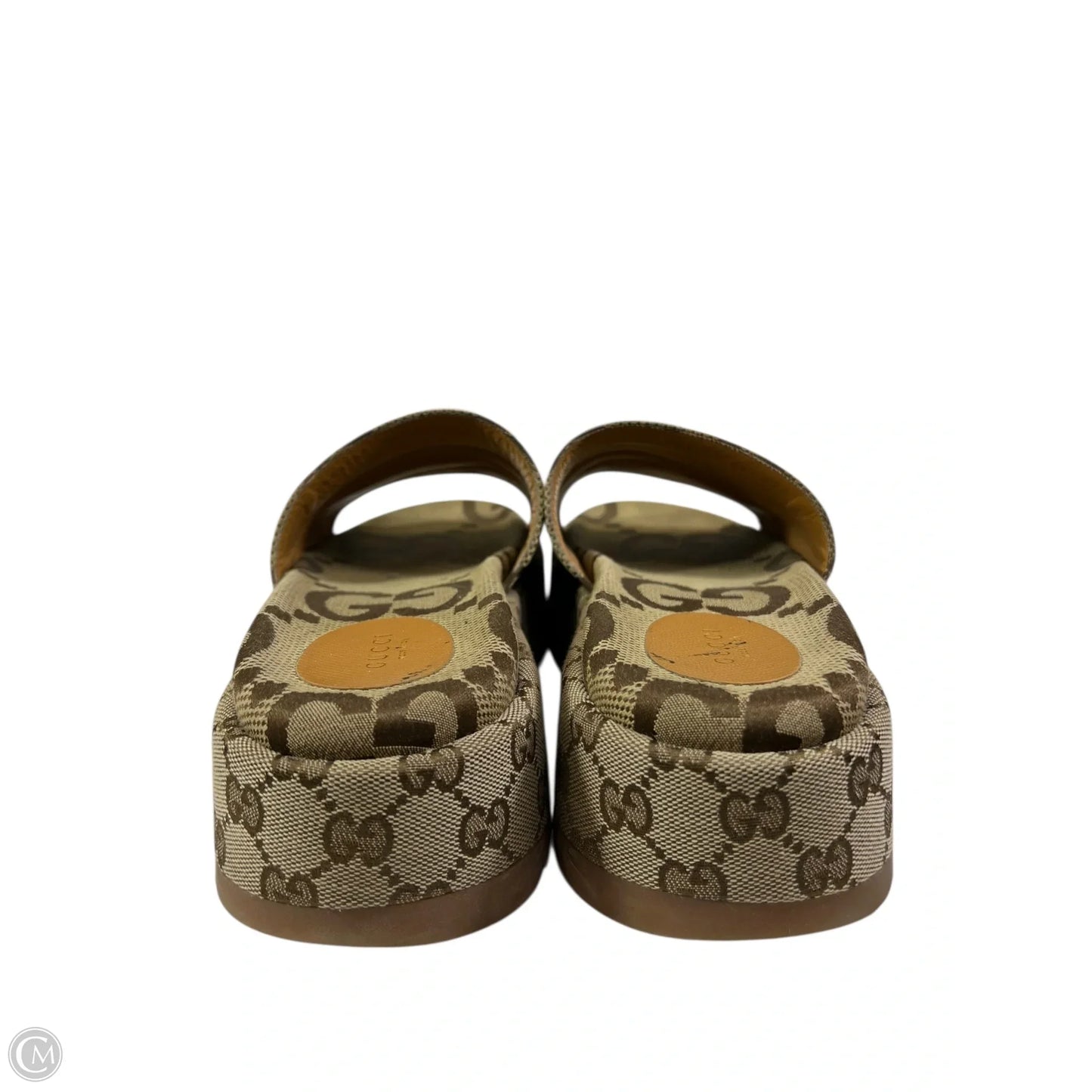 Shoes Luxury Designer By Gucci In Brown, Size: 12