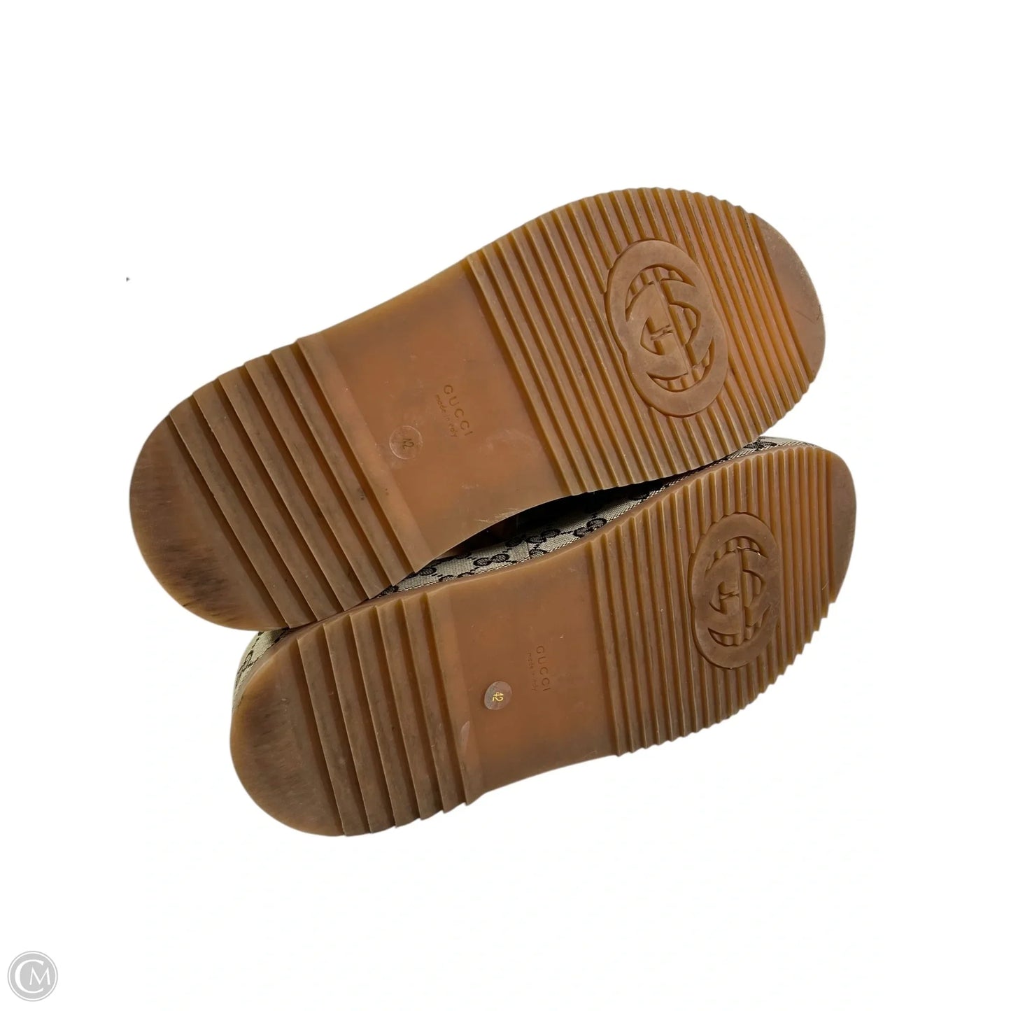 Shoes Luxury Designer By Gucci In Brown, Size: 12