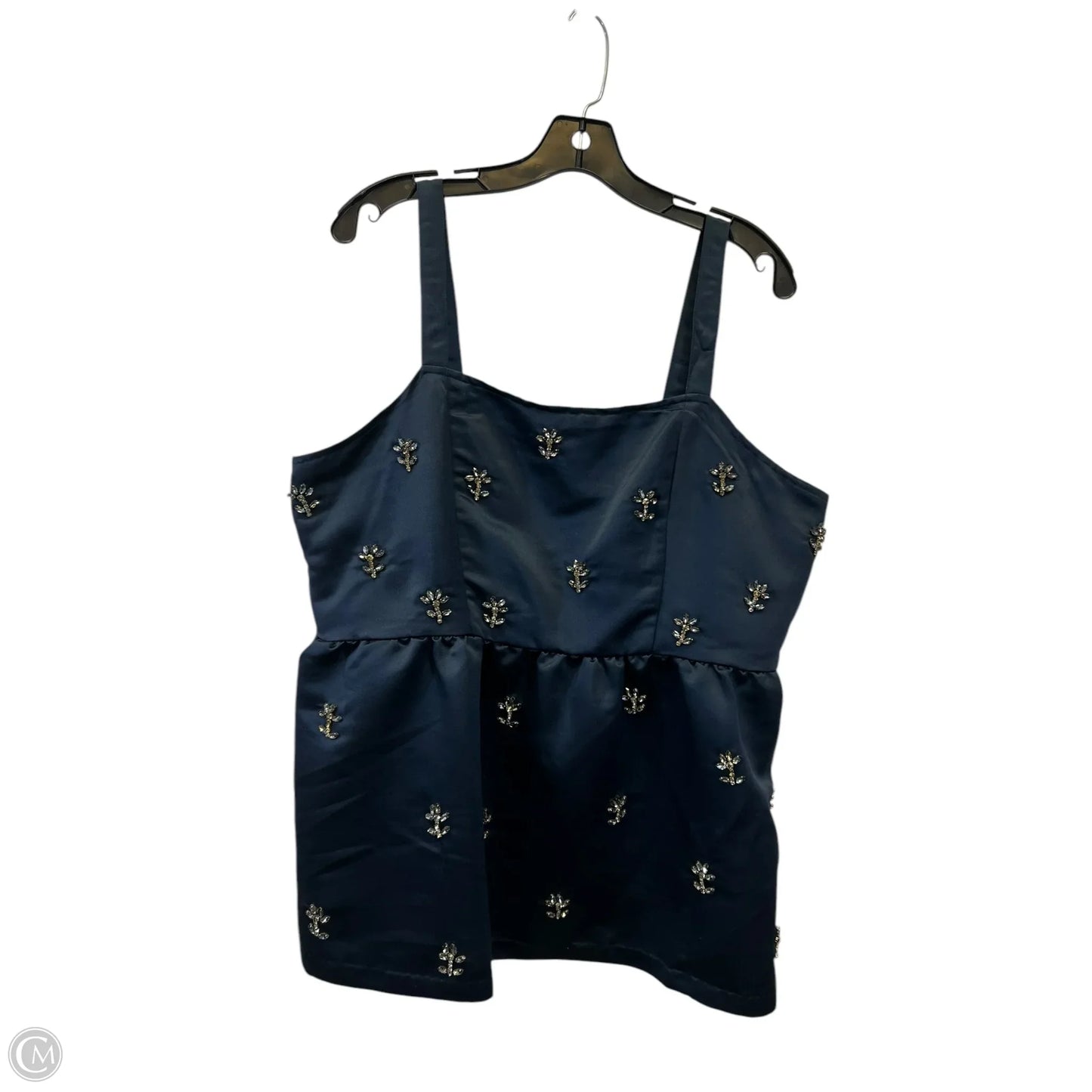 Top Sleeveless Designer By Cmb In Navy, Size: Xl