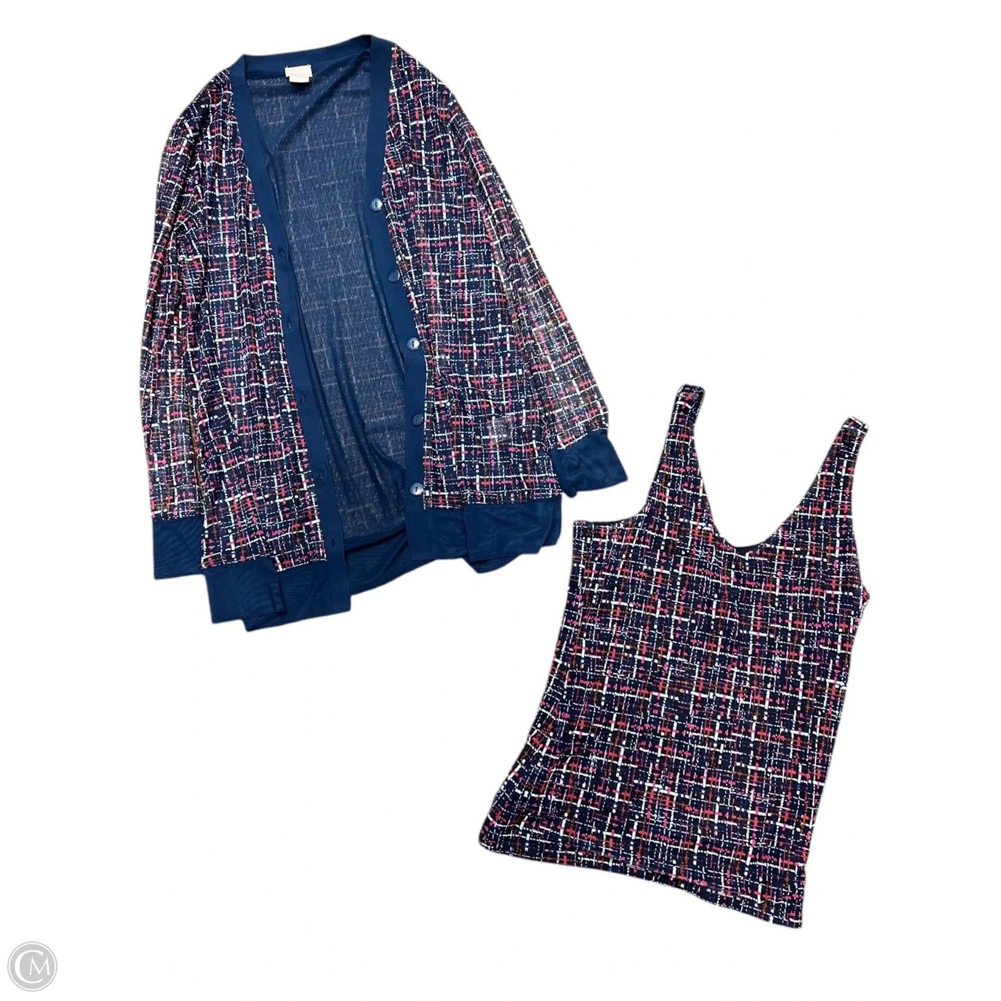 Sweater 2pc By Chicos In Blue & Pink, Size: S