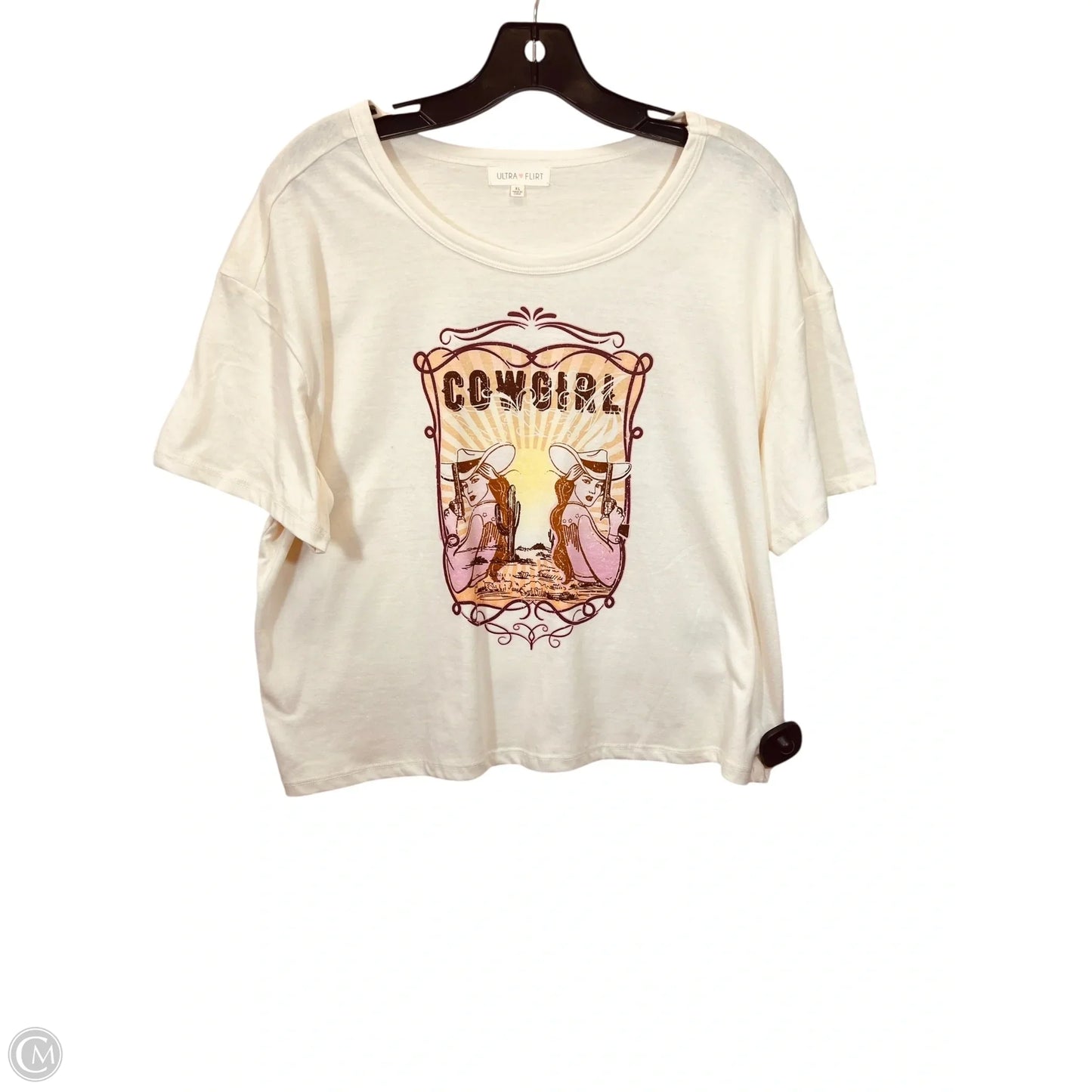 Top Short Sleeve Basic By Ultra Flirt In Tan, Size: Xl