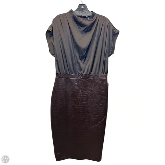 Dress Casual Midi By Express In Brown, Size: L
