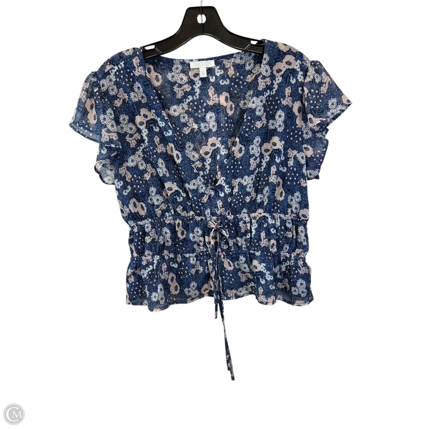 Top Short Sleeve By About A Girl In Blue & Pink, Size: L