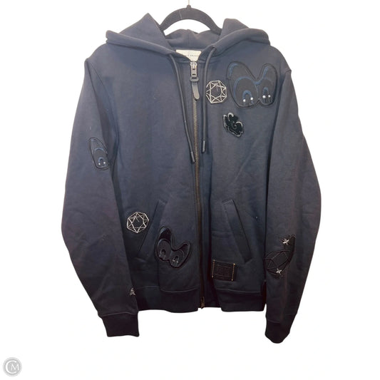 Sweatshirt Hoodie By Coach In Navy, Size: M