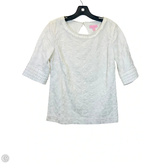Top Short Sleeve By Lilly Pulitzer In Ivory, Size: 4