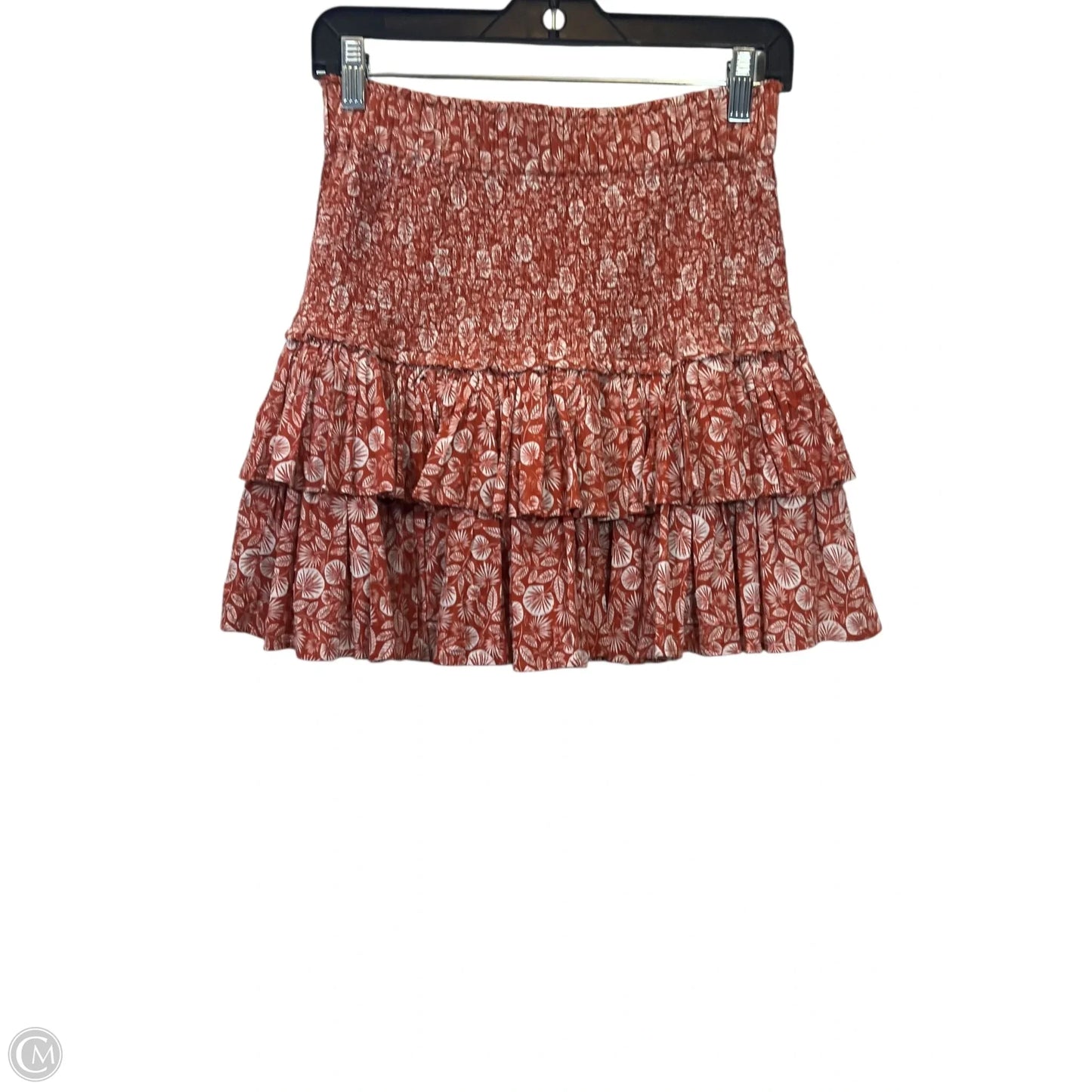 Skirt Mini & Short By Loft In Orange & White, Size: S