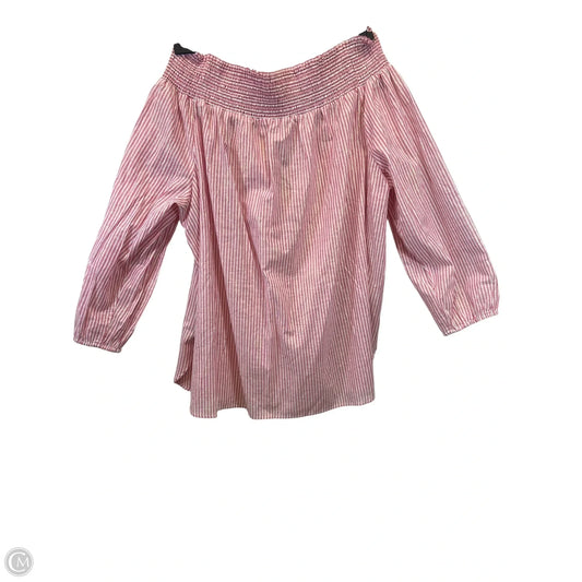 Top Long Sleeve By Michael Kors In Pink & White, Size: 3x