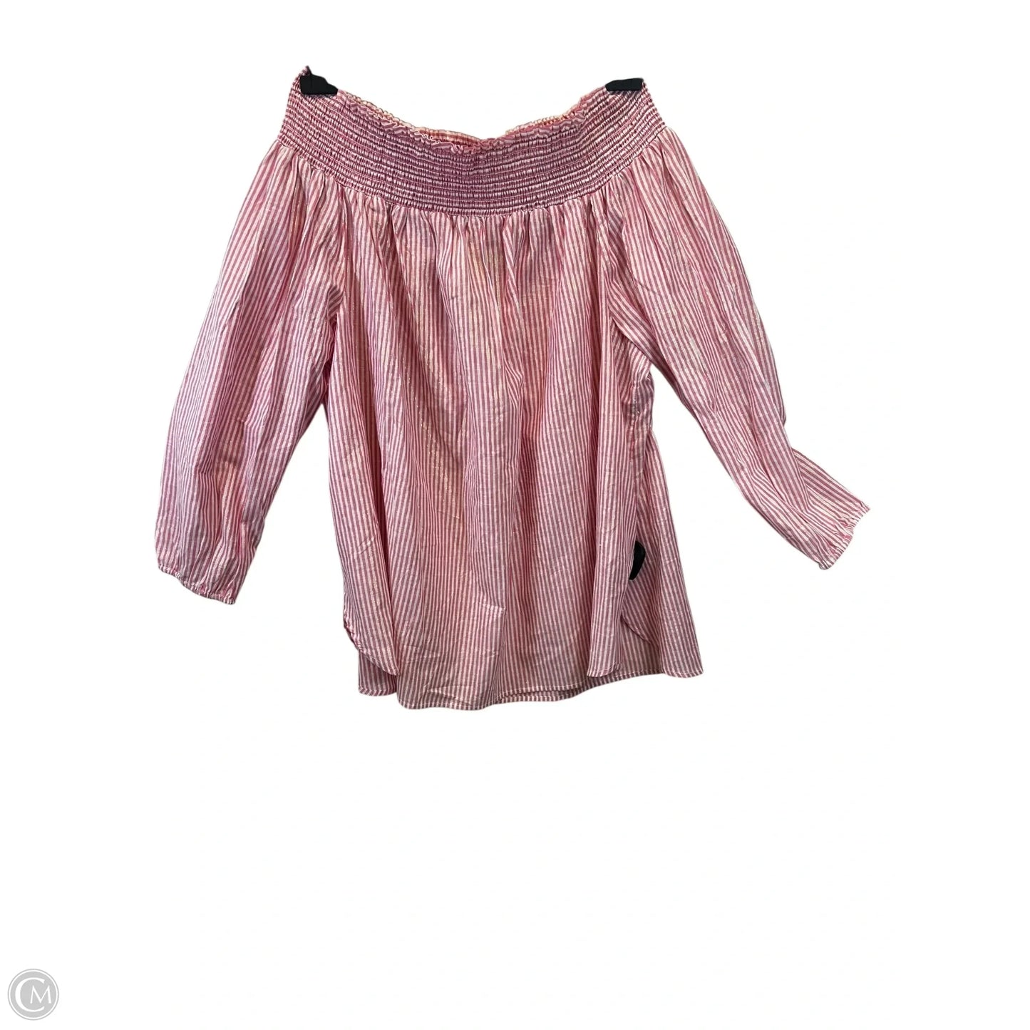 Top Long Sleeve By Michael Kors In Pink & White, Size: 3x