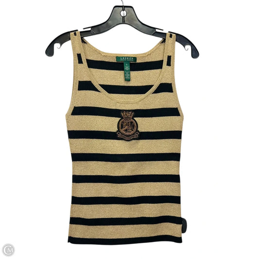 Top Sleeveless By Lauren By Ralph Lauren In Black & Gold, Size: S