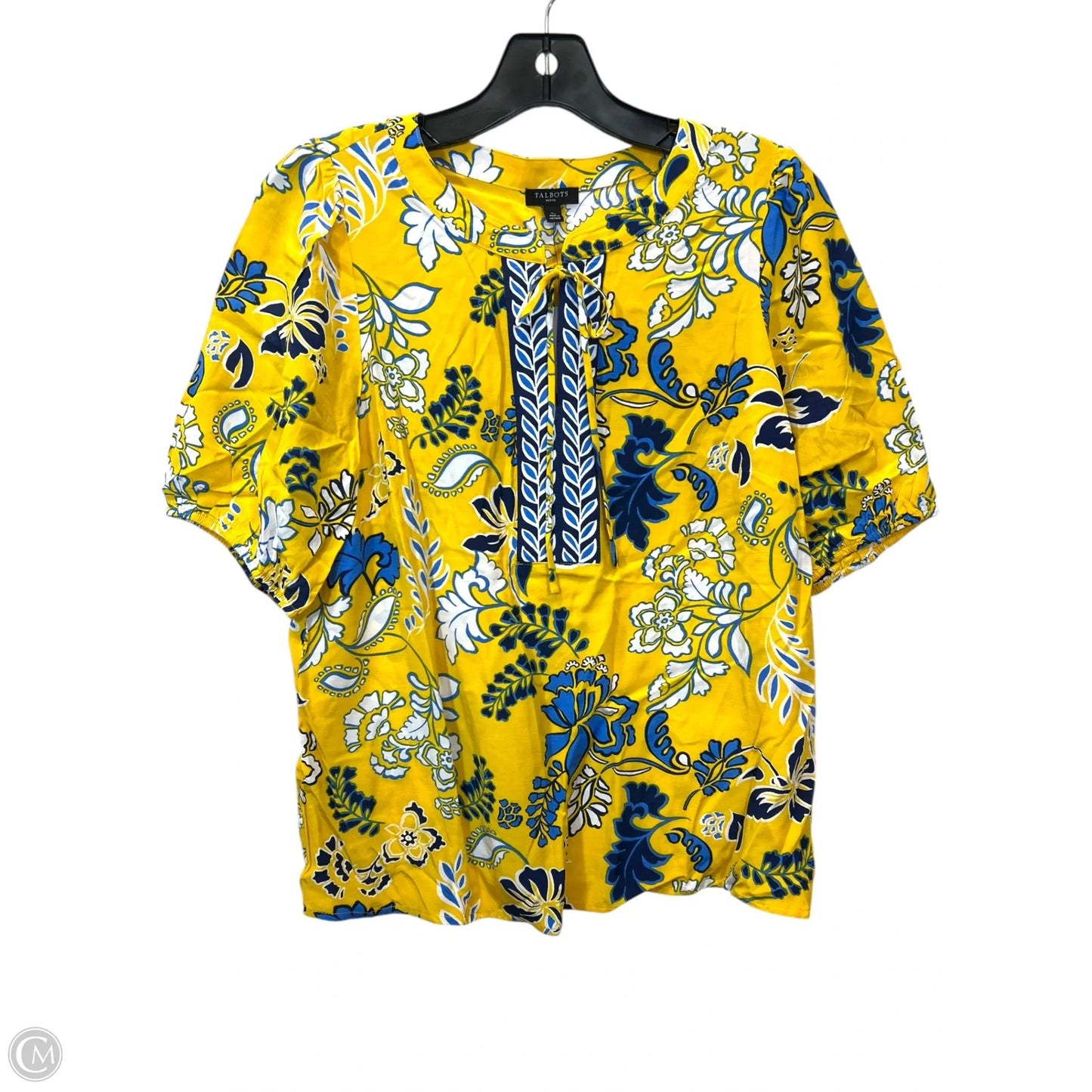 Top Short Sleeve By Talbots In Floral Print, Size: Lp