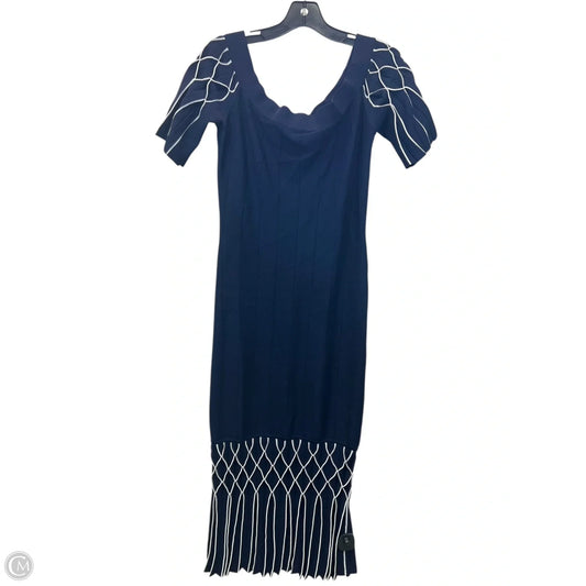 Dress Designer By Jonathan Simkhai In Blue & White, Size: L