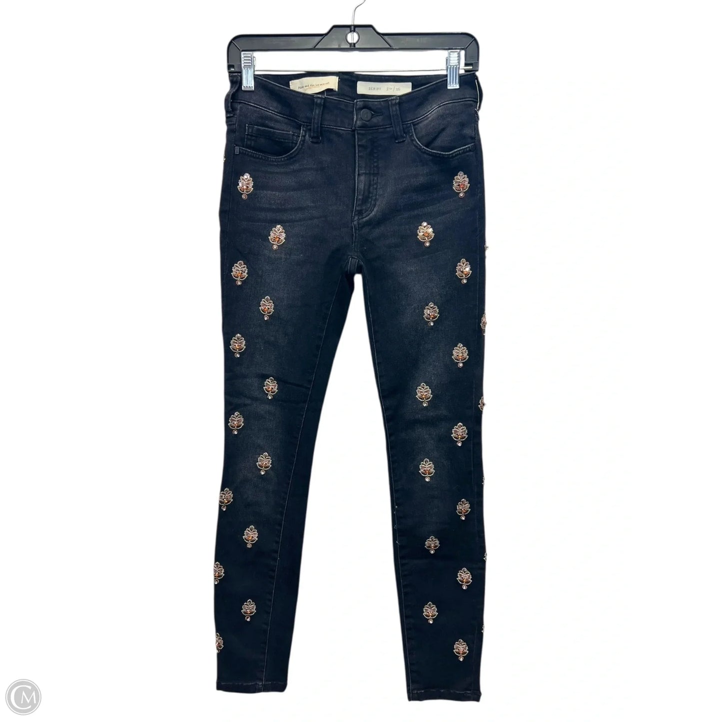 Jeans Designer By Pilcro In Black & Orange, Size: 4