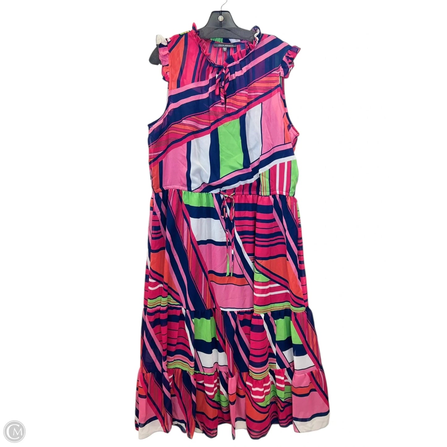 Dress Casual Maxi By Julia Jordan In Blue & Pink, Size: Xl