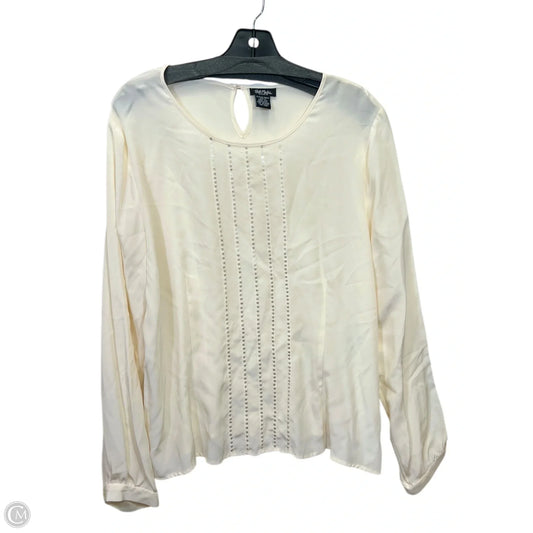 Top Long Sleeve By Bob Mackie Qvc In Cream, Size: Xl