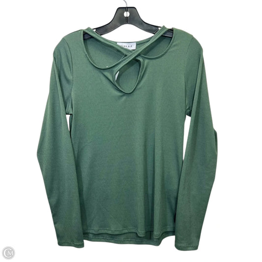 Top Long Sleeve By Gilli In Green, Size: M