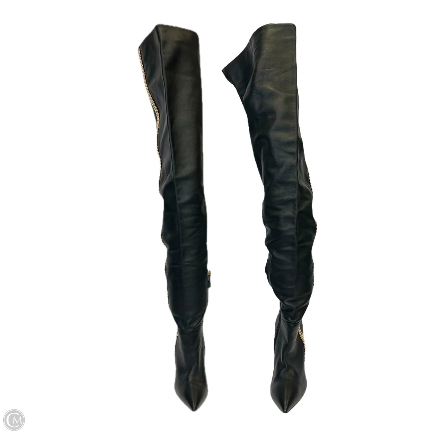 Boots Over-the-knee Heels By Giuseppe Zanotti In Black & Gold, Size: 5.5