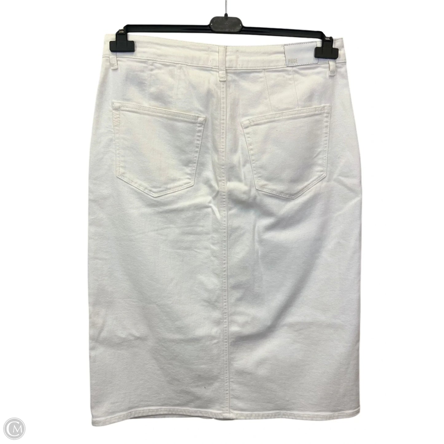 Skirt Designer By Paige In White Denim, Size: 8