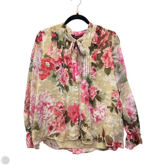 Top Long Sleeve Designer By Ranna Gill In Floral Print, Size: M