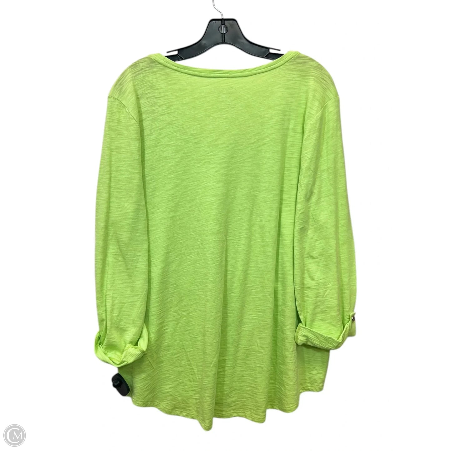 Top Long Sleeve Basic By Chicos In Green, Size: Xl