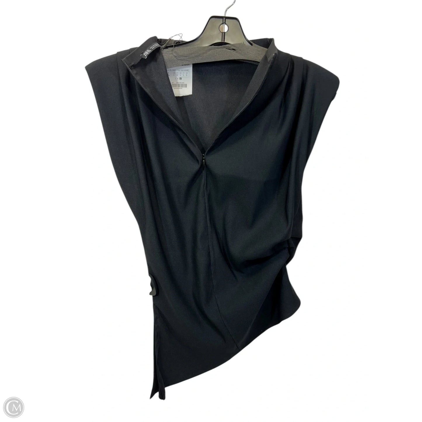 Top Short Sleeve By Zara In Black, Size: L