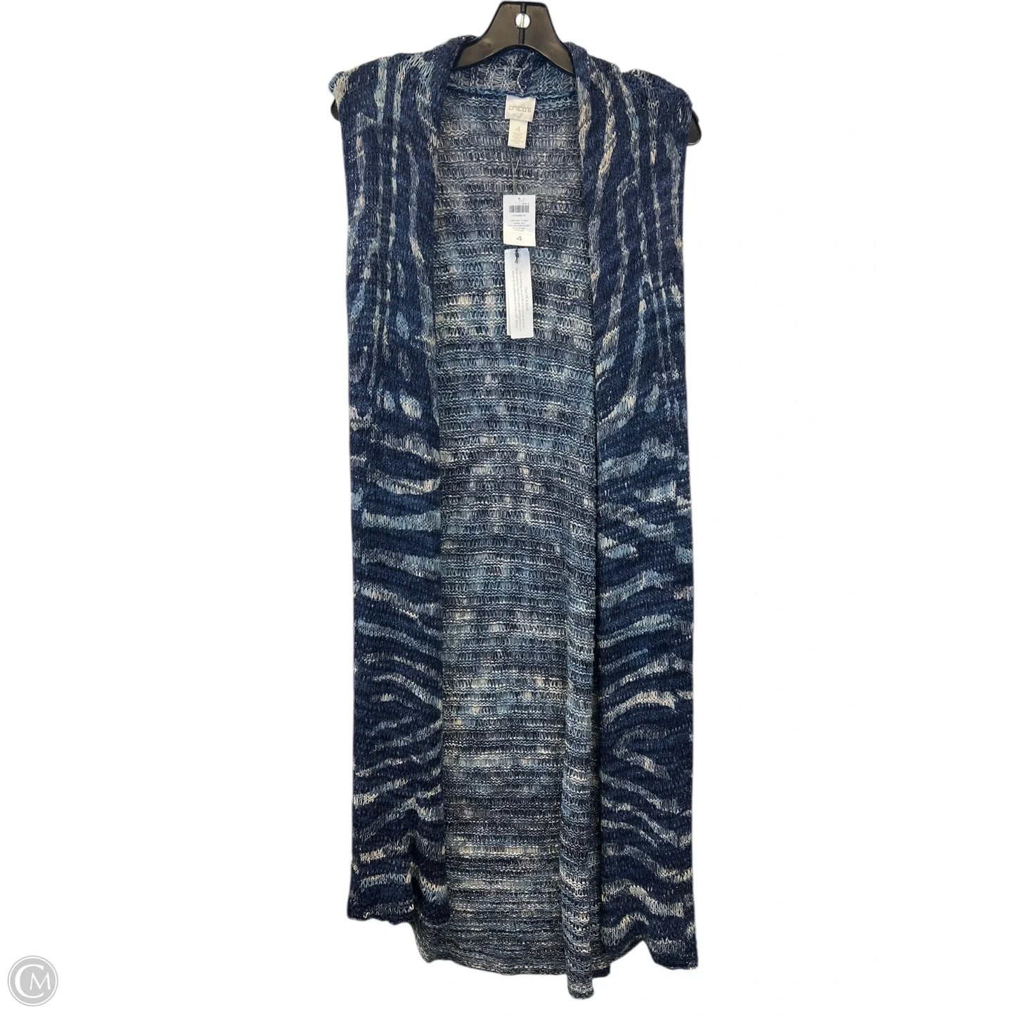 Vest Other By Chicos In Blue & Cream, Size: Xxl