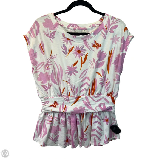 Top Short Sleeve By Pistola In Orange & Pink, Size: S