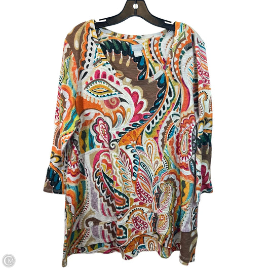 Top Short Sleeve By Chicos In Multi-colored, Size: Xl