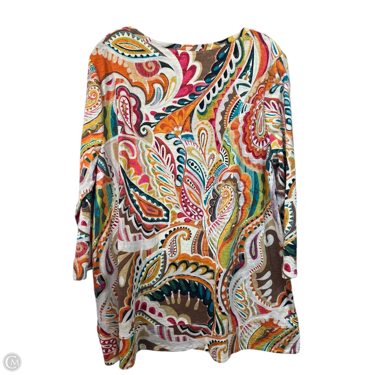 Top Short Sleeve By Chicos In Multi-colored, Size: Xl