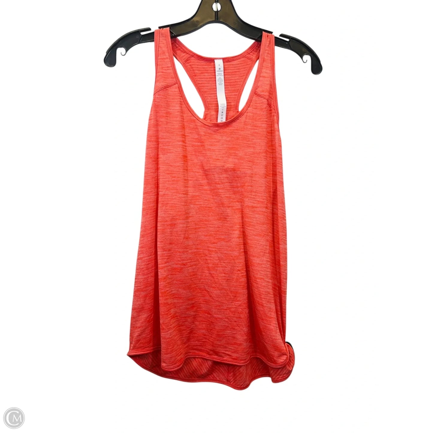Athletic Tank Top By Lululemon In Orange, Size: 6