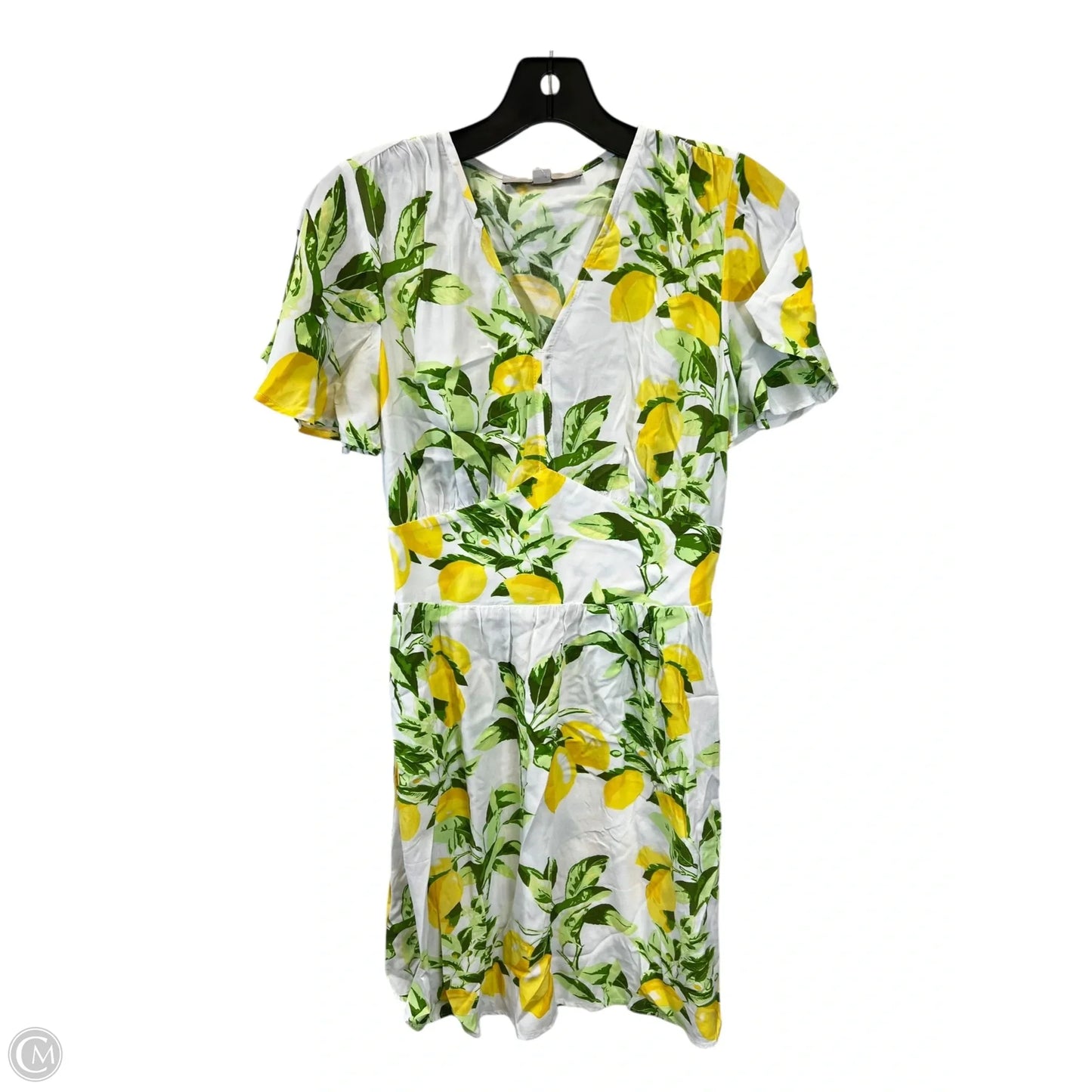 Dress Casual Short By Loft In White & Yellow, Size: Xsp