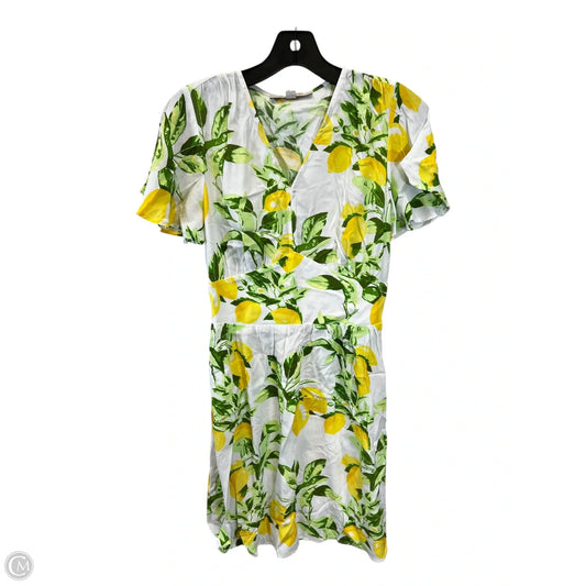 Dress Casual Short By Loft In White & Yellow, Size: Xsp