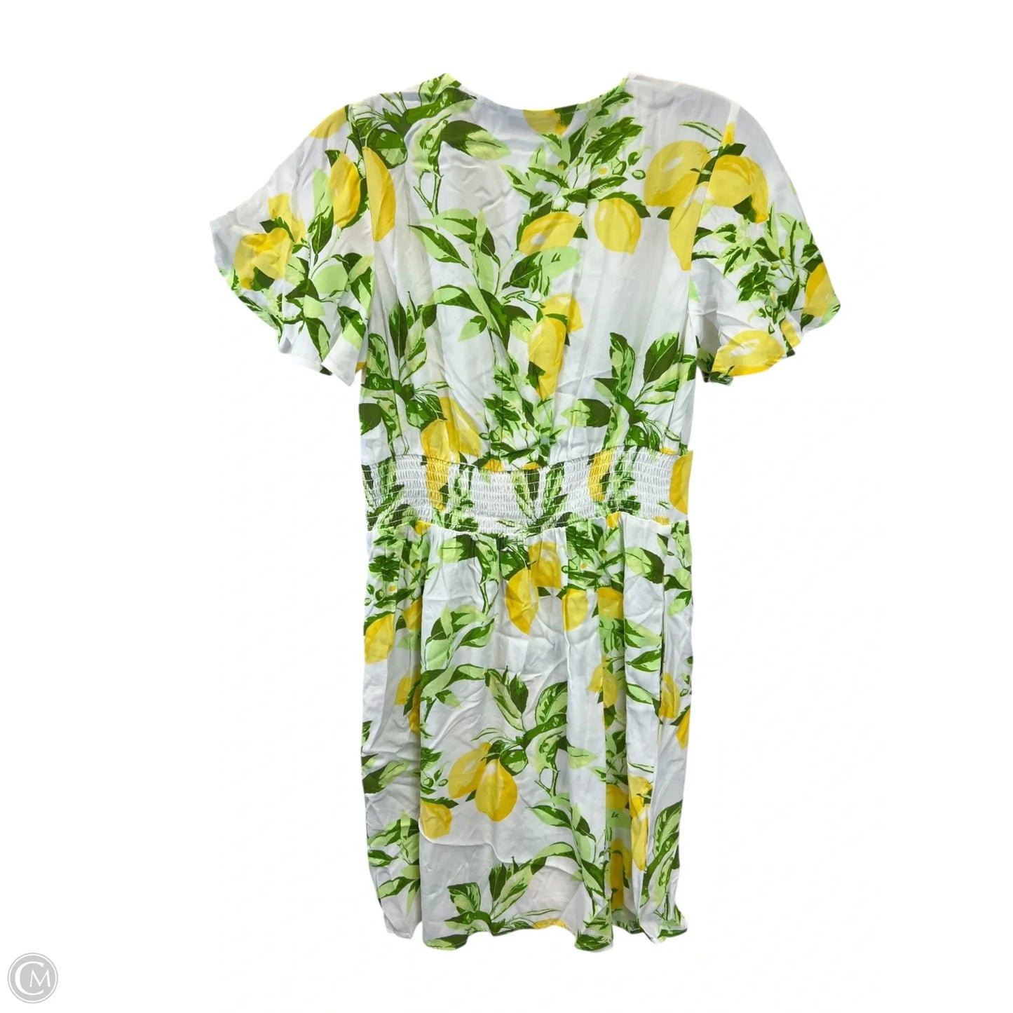 Dress Casual Short By Loft In White & Yellow, Size: Xsp