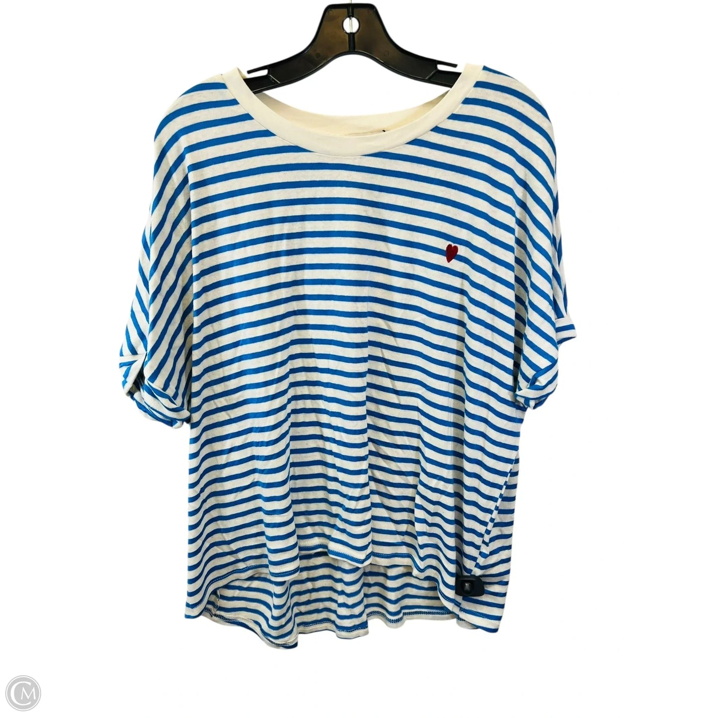Top Short Sleeve By Molly Bracken In Striped Pattern, Size: M