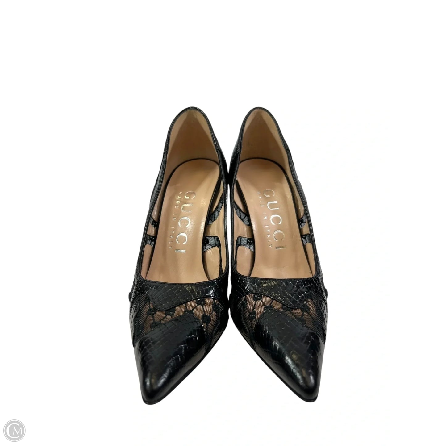 Shoes Luxury Designer By Gucci In Black, Size: 5.5
