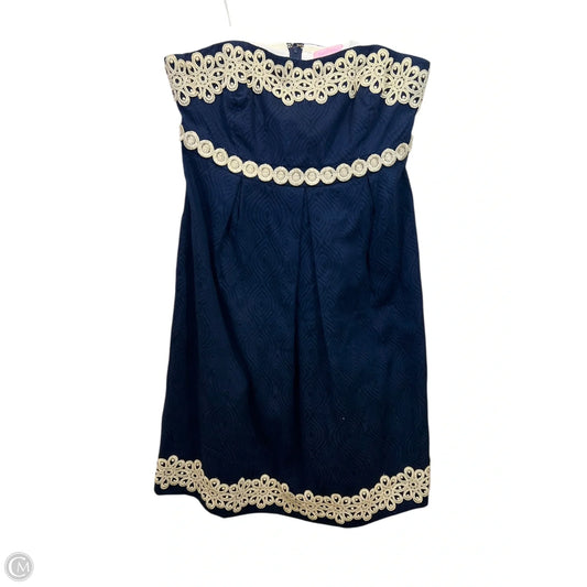 Dress Casual Short By Lilly Pulitzer In Blue & Gold, Size: M