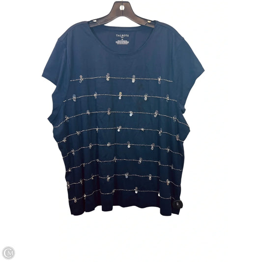 Top Short Sleeve By Talbots In Navy, Size: 3x