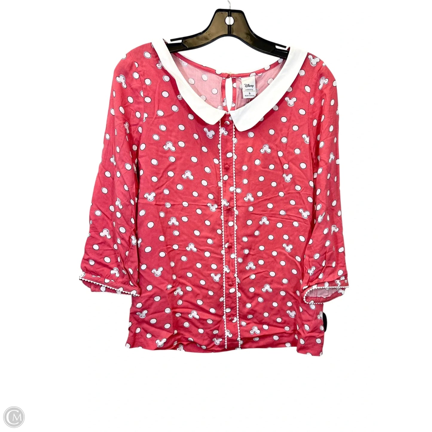 Top 3/4 Sleeve By Lc Lauren Conrad In Polkadot Pattern, Size: S