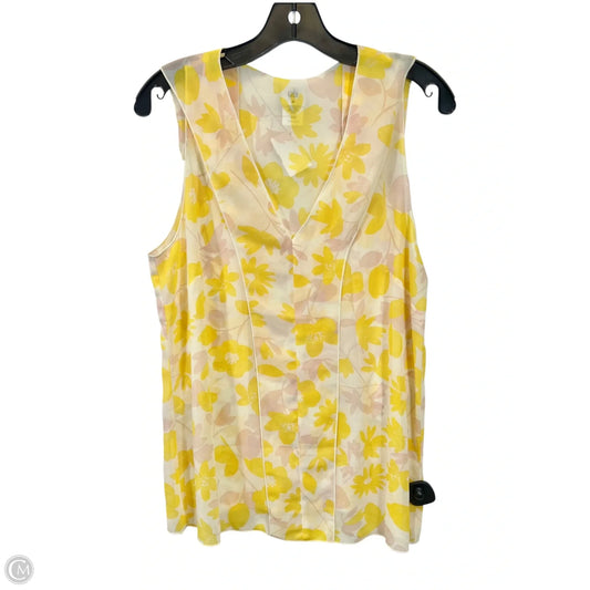 Top Sleeveless By Cabi In Pink & Yellow, Size: M