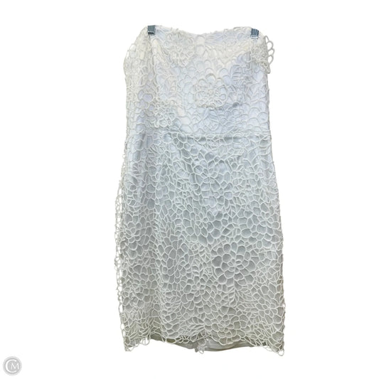 Dress Casual Midi By Ann Taylor In White, Size: L