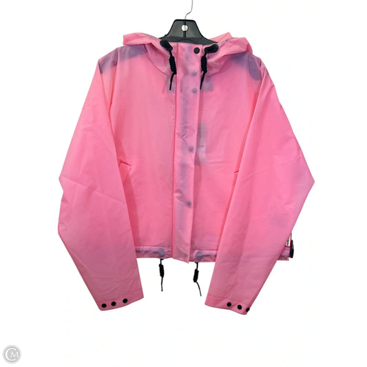 Jacket Windbreaker By Hunter In Black & Pink, Size: M
