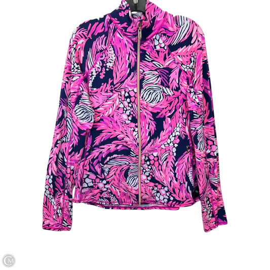 Athletic Top Long Sleeve Collar By Lilly Pulitzer In Blue & Purple, Size: L