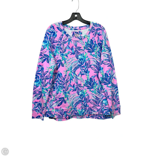 Athletic Sweatshirt Crewneck By Lilly Pulitzer In Pink & Purple, Size: L