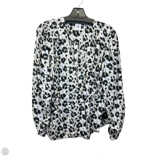 Top Long Sleeve By Cabi In Black & Brown, Size: S