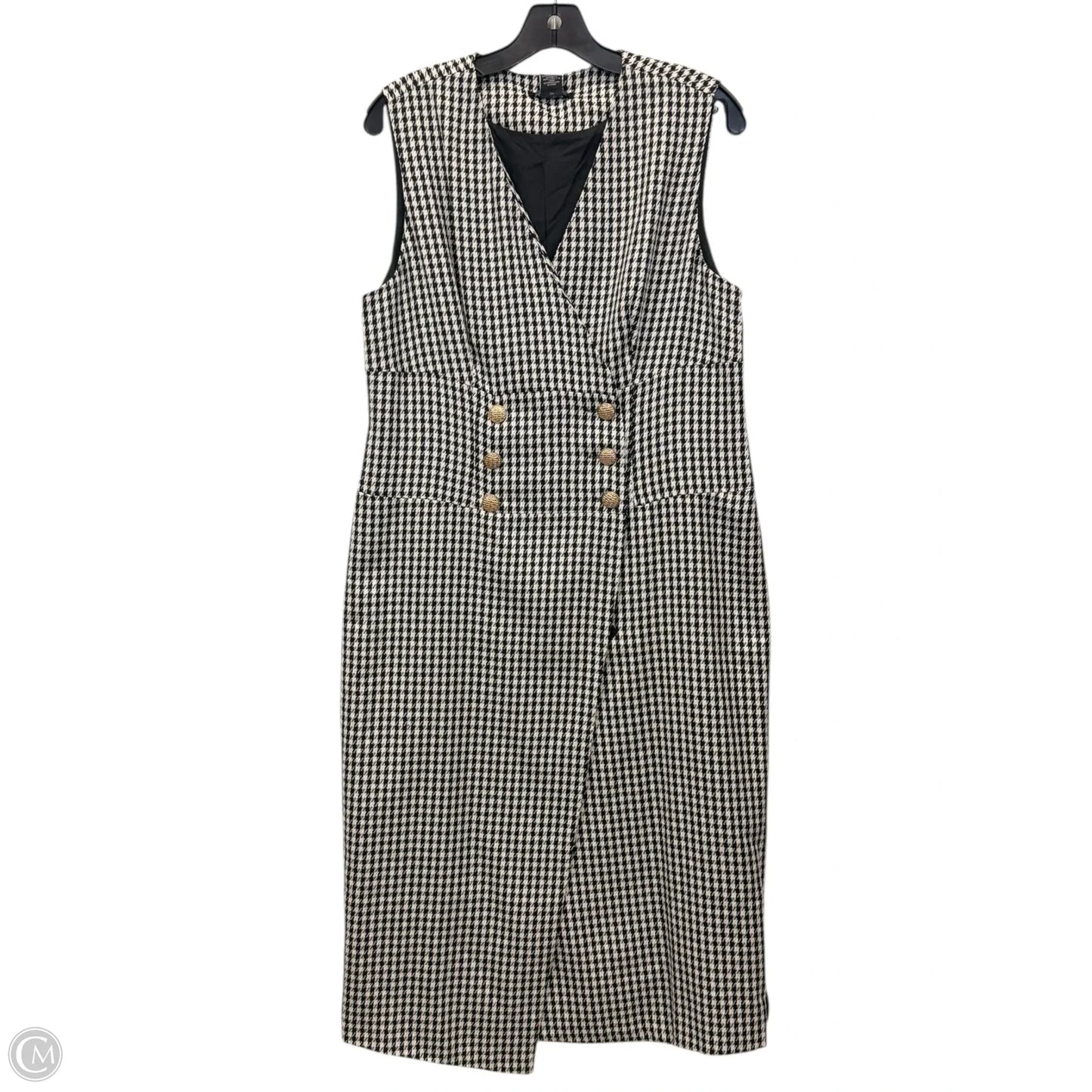 Dress Casual Midi By Rachel Zoe In Black & Cream, Size: L