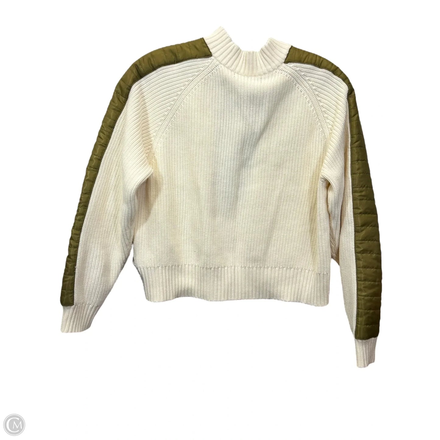 Sweater Designer By Central Park West In Cream & Green, Size: Xs