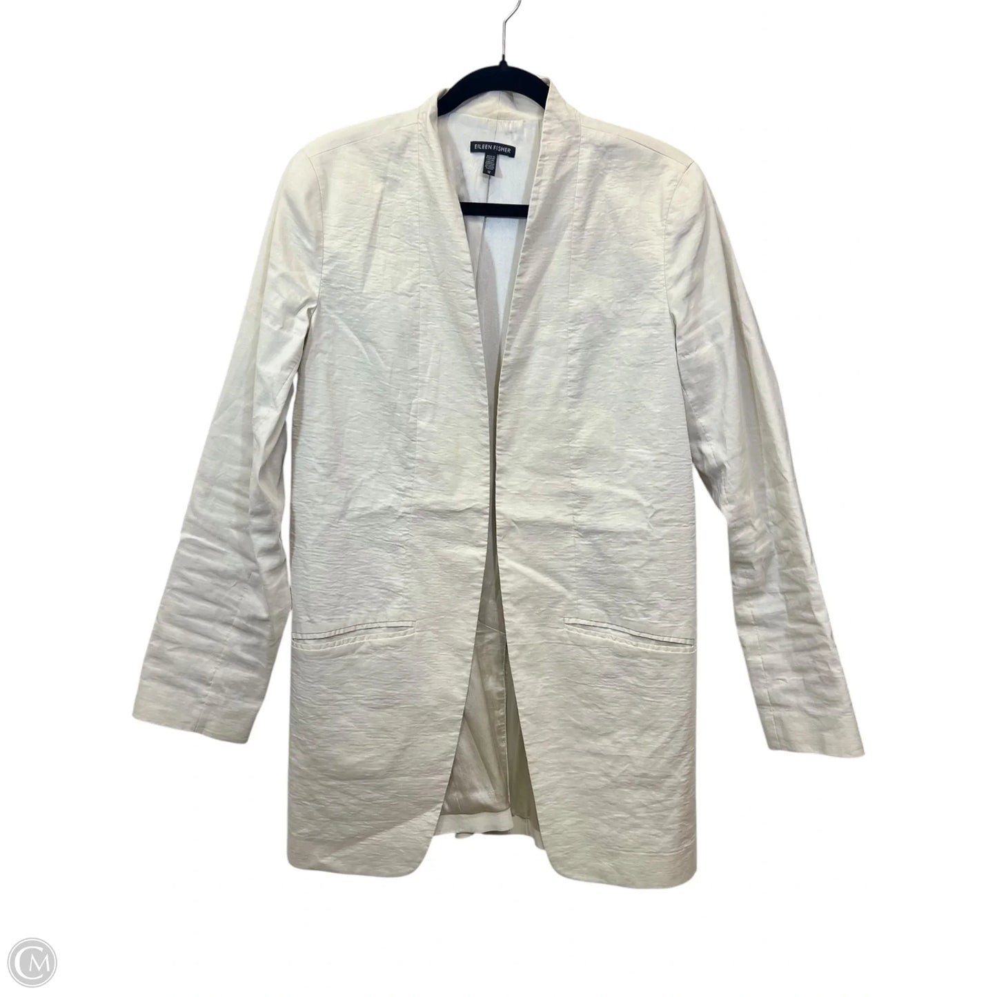 Blazer Designer By Eileen Fisher In Cream, Size: L
